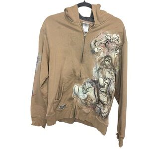 Disney Store Studio Collection tan Grumpy full zip hoodie *flawed* m